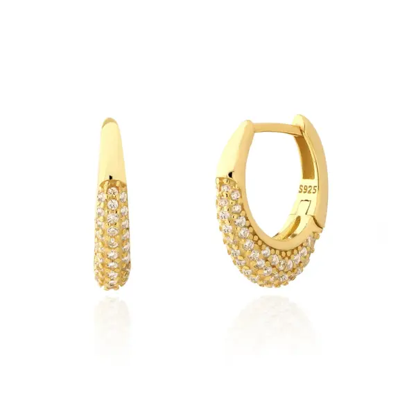 Elegant Sterling Silver 925 Ear Cuffs with Full Zirconia Stones