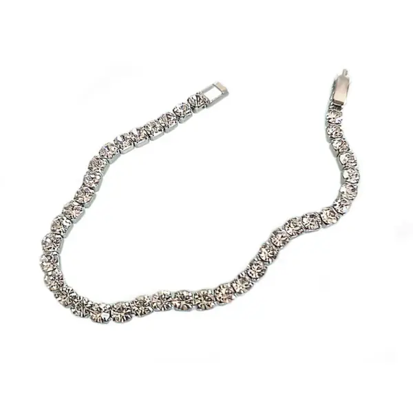 4mm Rhinestone Claw Chain Titanium Steel Bracelet - Sparkling Prong-Set Cubic Zirconia Jewelry for Women - Image 5