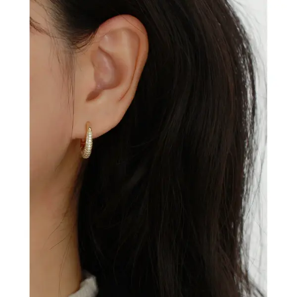Elegant Sterling Silver 925 Ear Cuffs with Full Zirconia Stones - Image 3