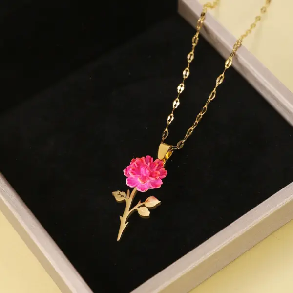 Rose Titanium Steel Necklace - Image 3