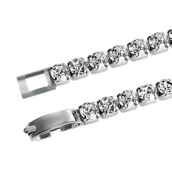 4mm Rhinestone Claw Chain Titanium Steel Bracelet - Sparkling Prong-Set Cubic Zirconia Jewelry for Women - Image 3