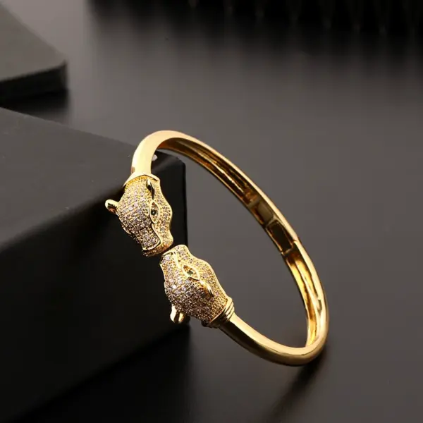 Wild Leopard Open Cuff Bracelet – Trendy Statement Piece for Bold Individuals - Image 4