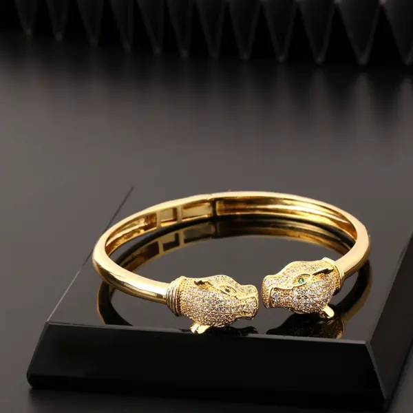 Wild Leopard Open Cuff Bracelet – Trendy Statement Piece for Bold Individuals - Image 5