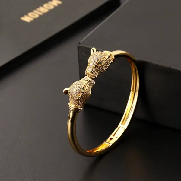 Wild Leopard Open Cuff Bracelet – Trendy Statement Piece for Bold Individuals - Image 3