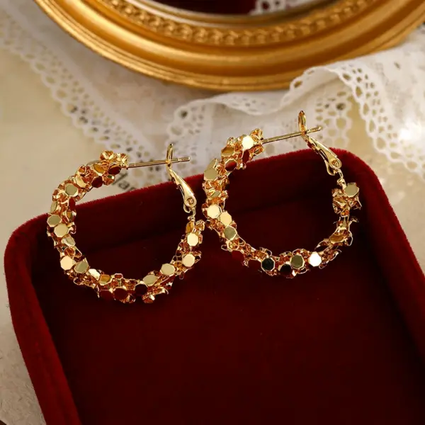 Super Shiny Hypoallergenic Round Hoops for Women - Lightweight Sparkling Circle Earrings - Image 4
