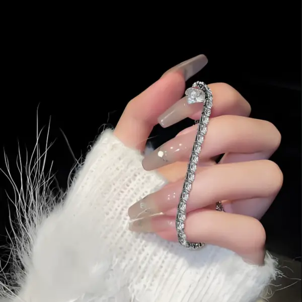 4mm Rhinestone Claw Chain Titanium Steel Bracelet - Sparkling Prong-Set Cubic Zirconia Jewelry for Women - Image 4